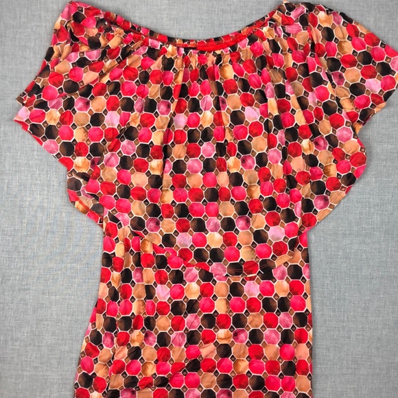 Thalia Sodi Printed Mesh Overlay Dress Medium - Picture 3 of 6